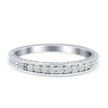 Half Eternity Engraved Band
